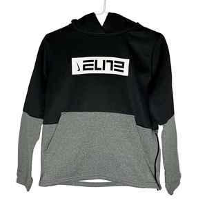 Nike Elite Dri Fit Hoodie Gray and Black Youth Large